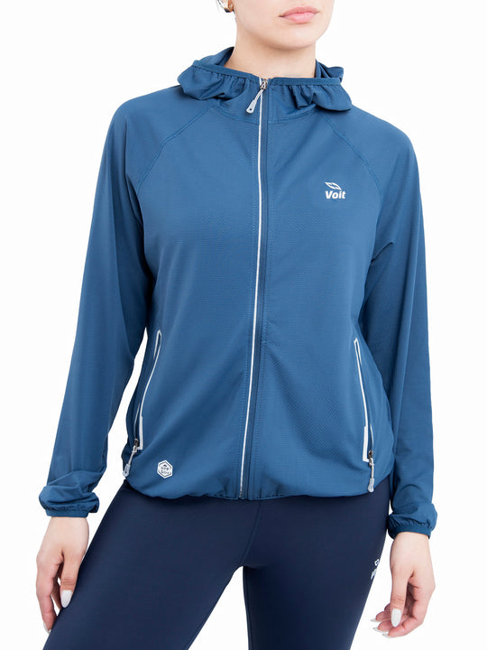 Chaqueta deportiva UV para mujer azul marino