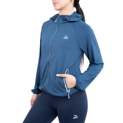 Chaqueta deportiva UV para mujer azul marino