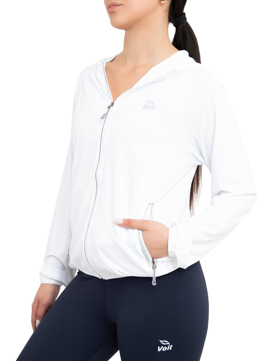Chaqueta deportiva UV para mujer blanca