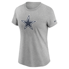 Playera Dallas Cowboys Mujer Nike Logo Essential Gris Jaspeado