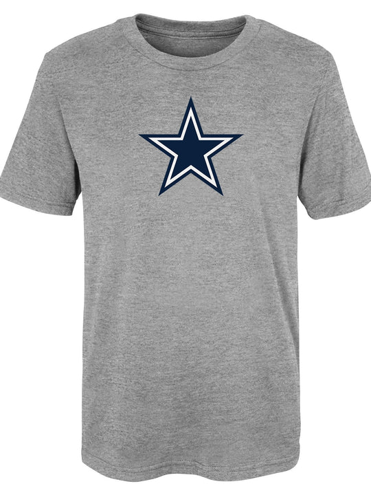 Playera Infantil Dallas Cowboys Logo Essential Gris Jaspeado