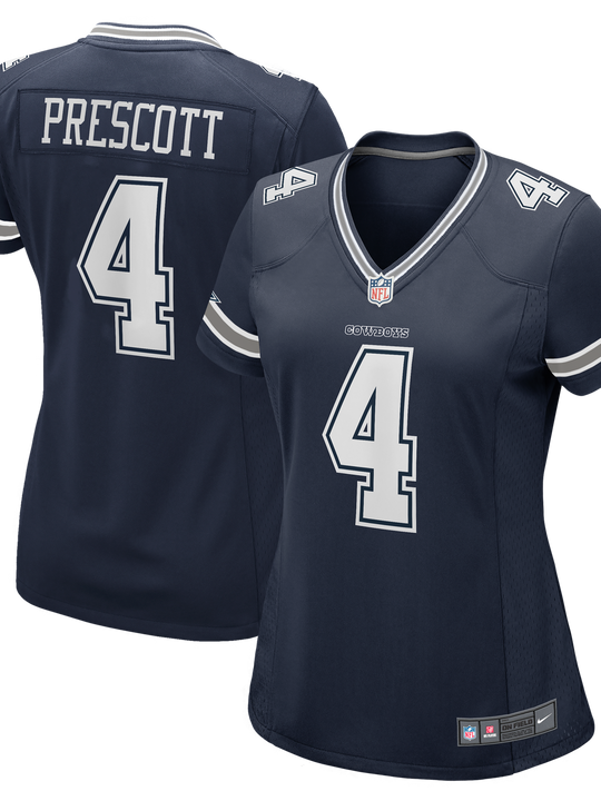 Jersey Nike Dallas Cowboys Mujer  Game Dak Prescott  Azul Marino