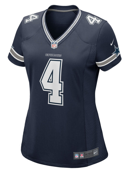 Jersey Nike Dallas Cowboys Mujer  Game Dak Prescott  Azul Marino