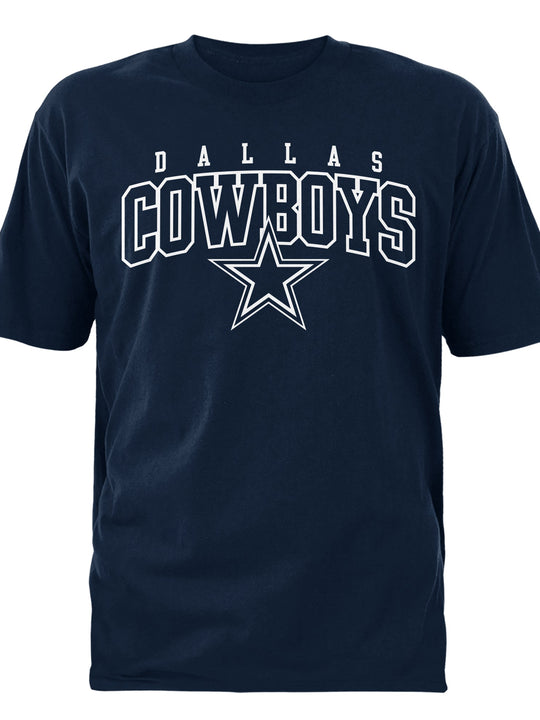 Playera Dallas Cowboys Logo Outline – Azul Marino