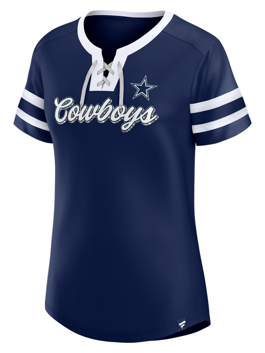 Jersey Dallas Cowboys Mujer Fanatics Lace-Up – Azul Marino/Blanco