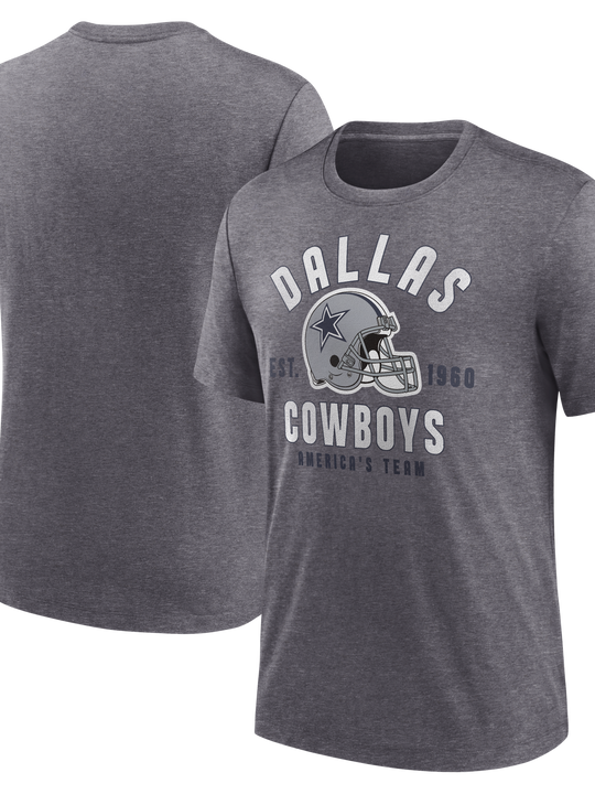 Playera Dallas Cowboys Nike Est. 1960 Helmet Gris Jaspeado