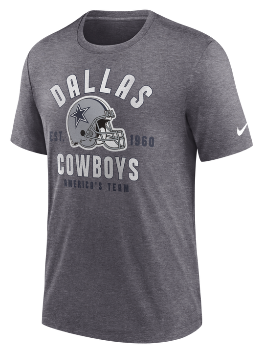 Playera Dallas Cowboys Nike Est. 1960 Helmet Gris Jaspeado