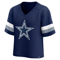 Jersey Top Dallas Cowboys Women’s Fanatics Branded Mesh V-Neck Navy