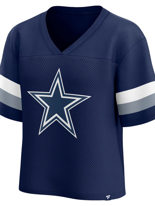 Jersey Top Dallas Cowboys Women’s Fanatics Branded Mesh V-Neck Navy