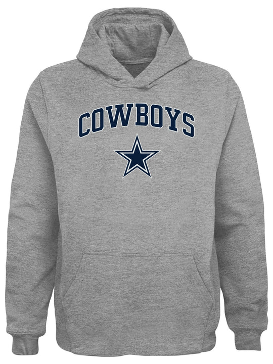 Sudadera Dallas Cowboys Juvenil Logo Clásico  Gris Jaspeado