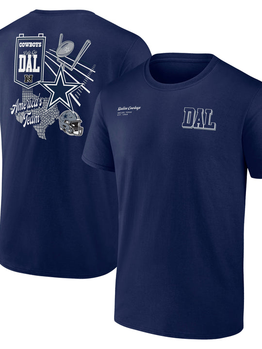 Playera Dallas Cowboys Fanatics Local Pack DAL Map Azul Marino