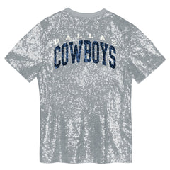 Playera Dallas Cowboys Mujer Sequin V-Neck Brillante Plateado