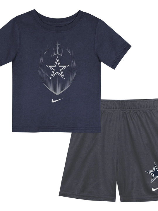 Set Infantil Nike de Playera y Short Dallas Cowboys – Azul Marino/Gris