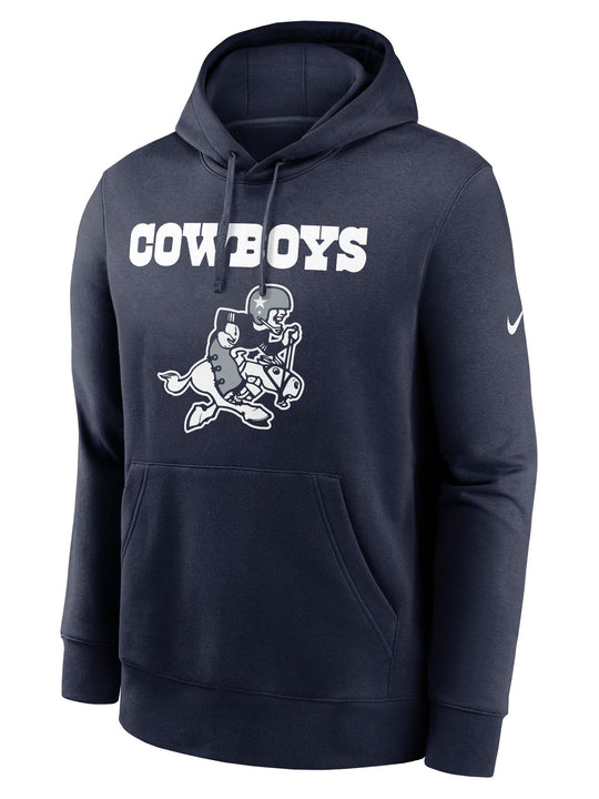 Sudadera Dallas Cowboys Nike Wordmark Throwback Joe Mascot  Azul Marino