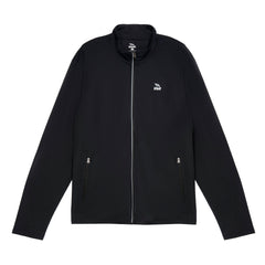 Chaqueta tejida para hombre sin capucha negra