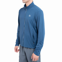 Chaqueta tejida para hombre sin capucha azul marino
