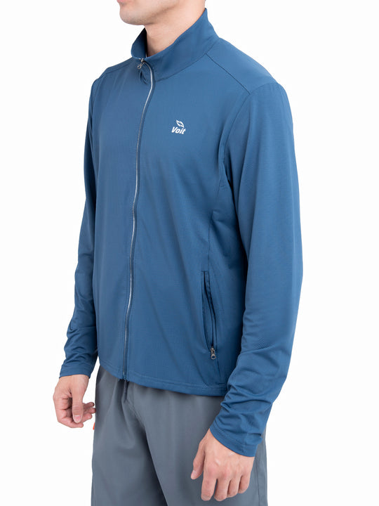 Chaqueta tejida para hombre sin capucha azul marino