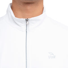 Chaqueta tejida para hombre sin capucha blanca