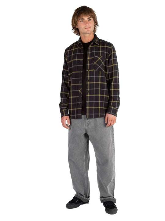 CAMISA CADEN PLAID LS / BLACK / BLK