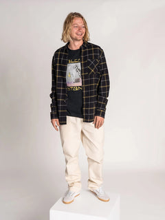 CAMISA CADEN PLAID LS / BLACK / BLK