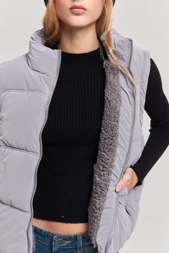 CHAMARRA DESMONTABLE TERRY  GRIS