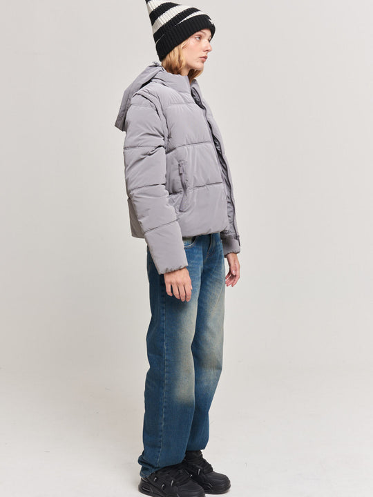 CHAMARRA DESMONTABLE TERRY  GRIS