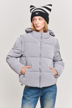 CHAMARRA DESMONTABLE TERRY  GRIS