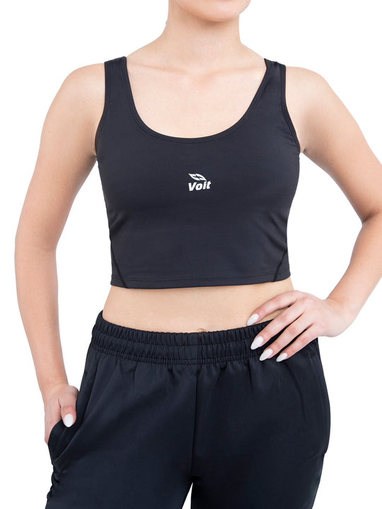 Top de yoga para mujer negro