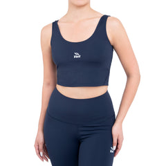 Top de yoga para mujer azul marino