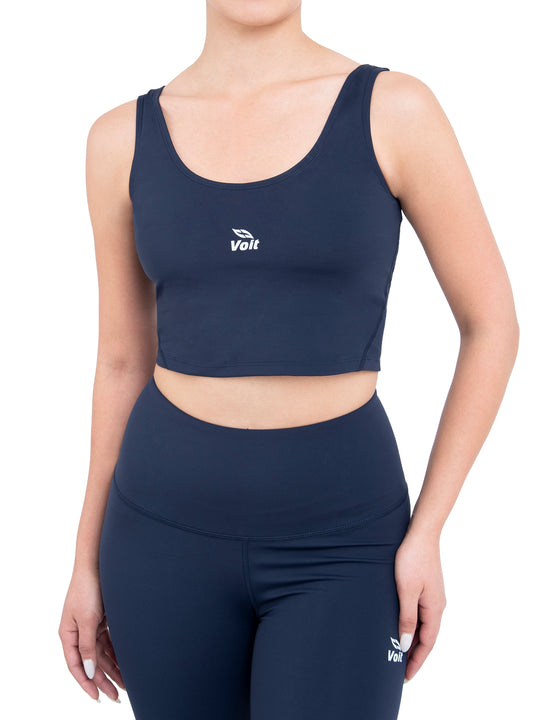 Top de yoga para mujer azul marino