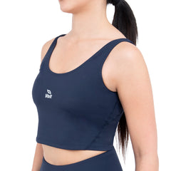 Top de yoga para mujer azul marino