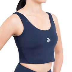 Top de yoga para mujer azul marino