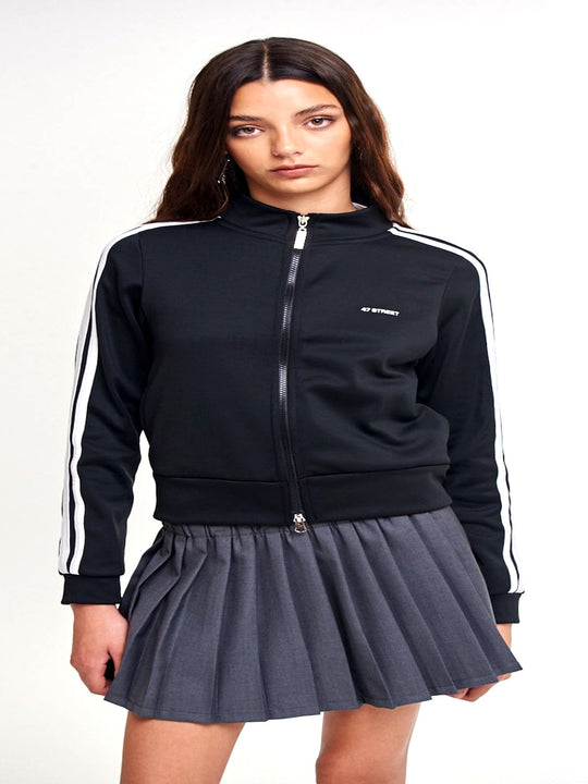 CAMPERA 47 STREET SPORTY NEGRA CON RAYAS