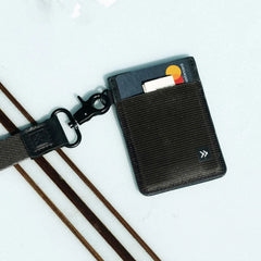 Black - Vertical Leather Wallet
