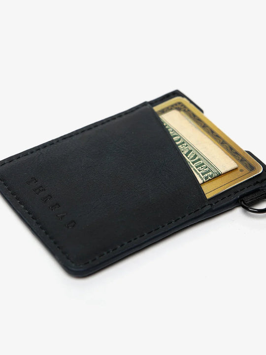 Black - Vertical Leather Wallet